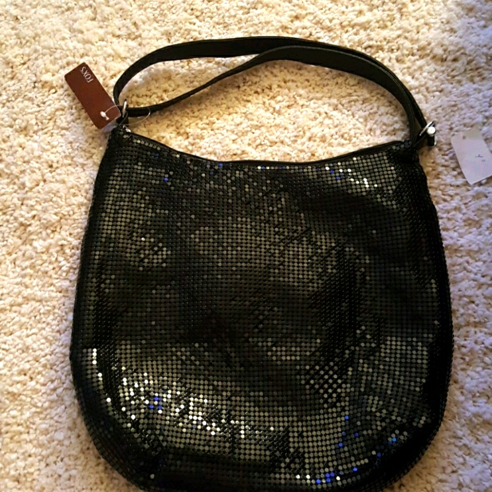 Black Metallic Mesh Pocketbook